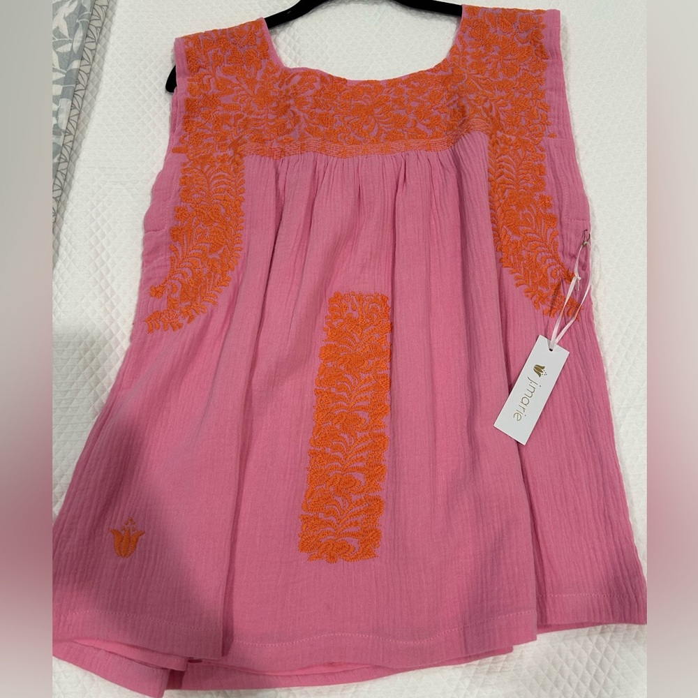 J. Marie - Pink flowy top with orange accents - Rory Top
